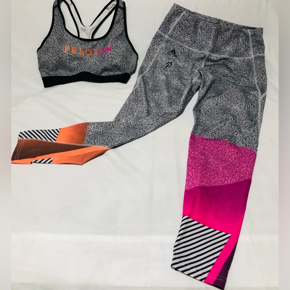 Adidas X Peloton HEAT.RDY leggings and sports bra set
